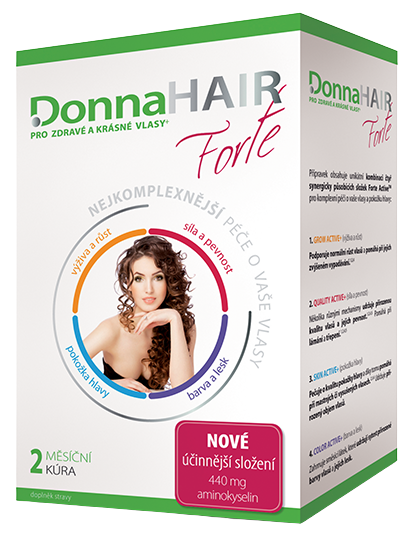 Fotografie DONNA HAIR Forte 2-měsíční kúra 60 tobolek