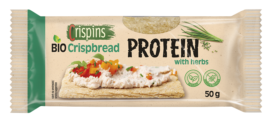 CRISPINS BIO proteinový křehký plátek s bylinkami 50 g