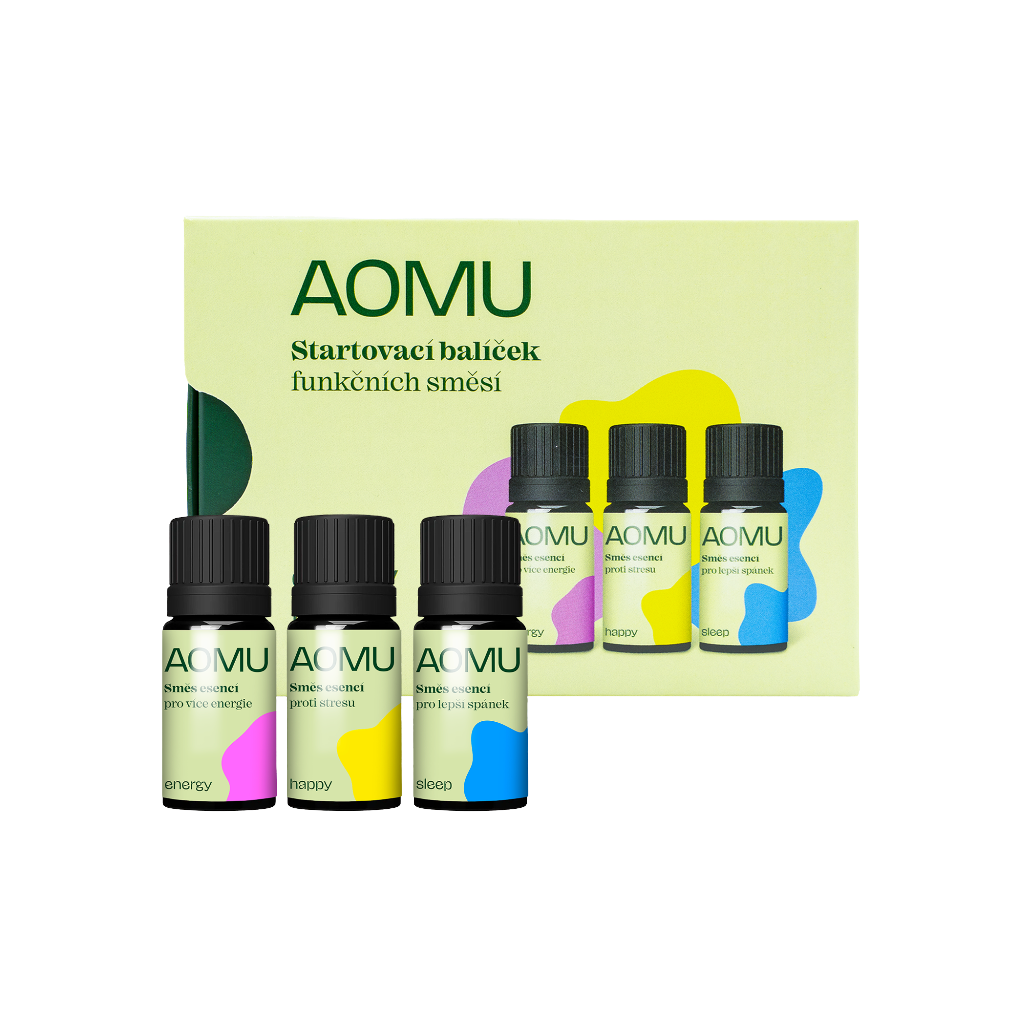 AOMU Startovací sada funkčních směsí Happy, Sleep, Energy