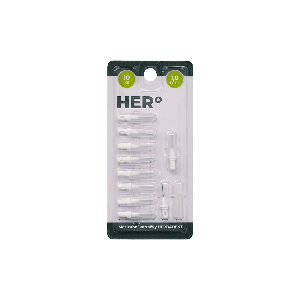 HERBADENT HERo doplňkové balení mezizubních kartáčků 1 mm, 10 ks