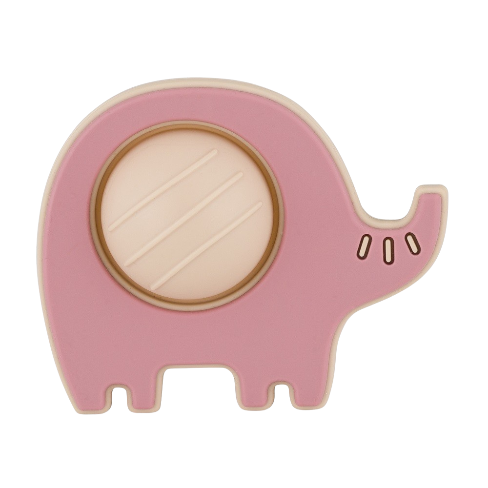 Fotografie PETITE&MARS Hračka silikonová Elephant Edwin Dusty Rose 6m+