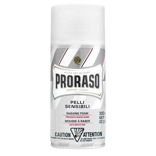 Fotografie PRORASO Pěna na holení pro citlivou pokožku se zeleným čajem White 300 ml