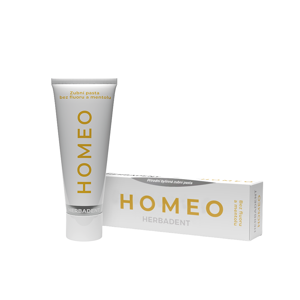 Fotografie HERBADENT Homeo bylinná zubní pasta bez fluoridu a mentolu 75 g
