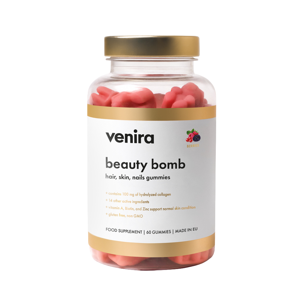 Venira Beauty Bomb Hair Nail Skin Gummies Lesné Plody 60 Ks