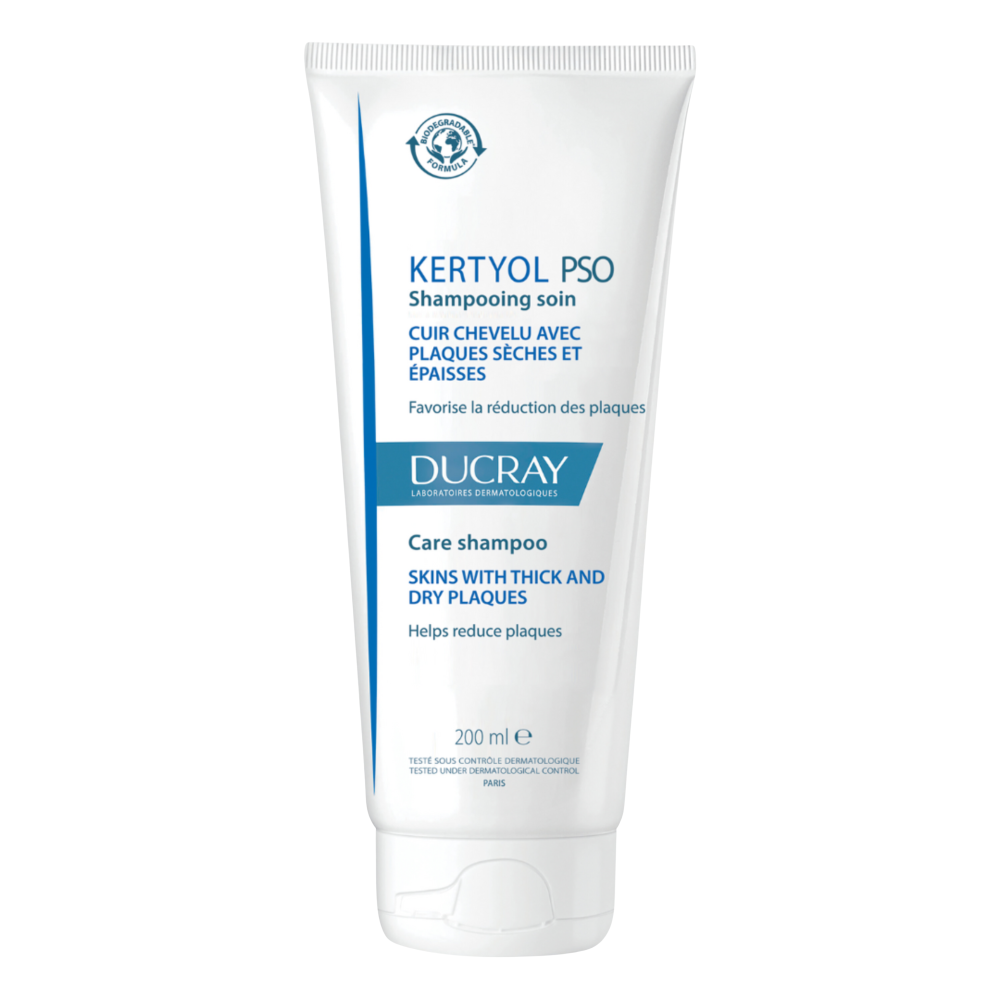 Fotografie Ducray Kertyol PSO Pečující šampon navracející rovnováhu vlasové pokožce při psoriáze 200 ml