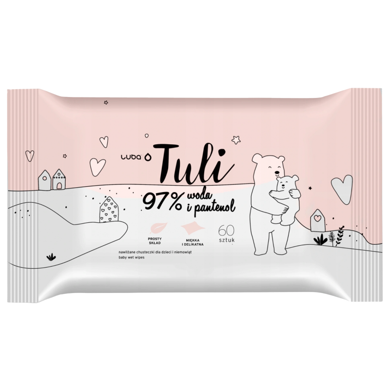 Fotografie Luba Tuli dětské vlhčené ubrousky s 97 % vody a panthenolem 60 ks