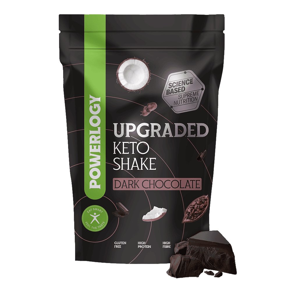 Fotografie POWERLOGY Upgraded Keto Shake Dark Chocolate 600 g
