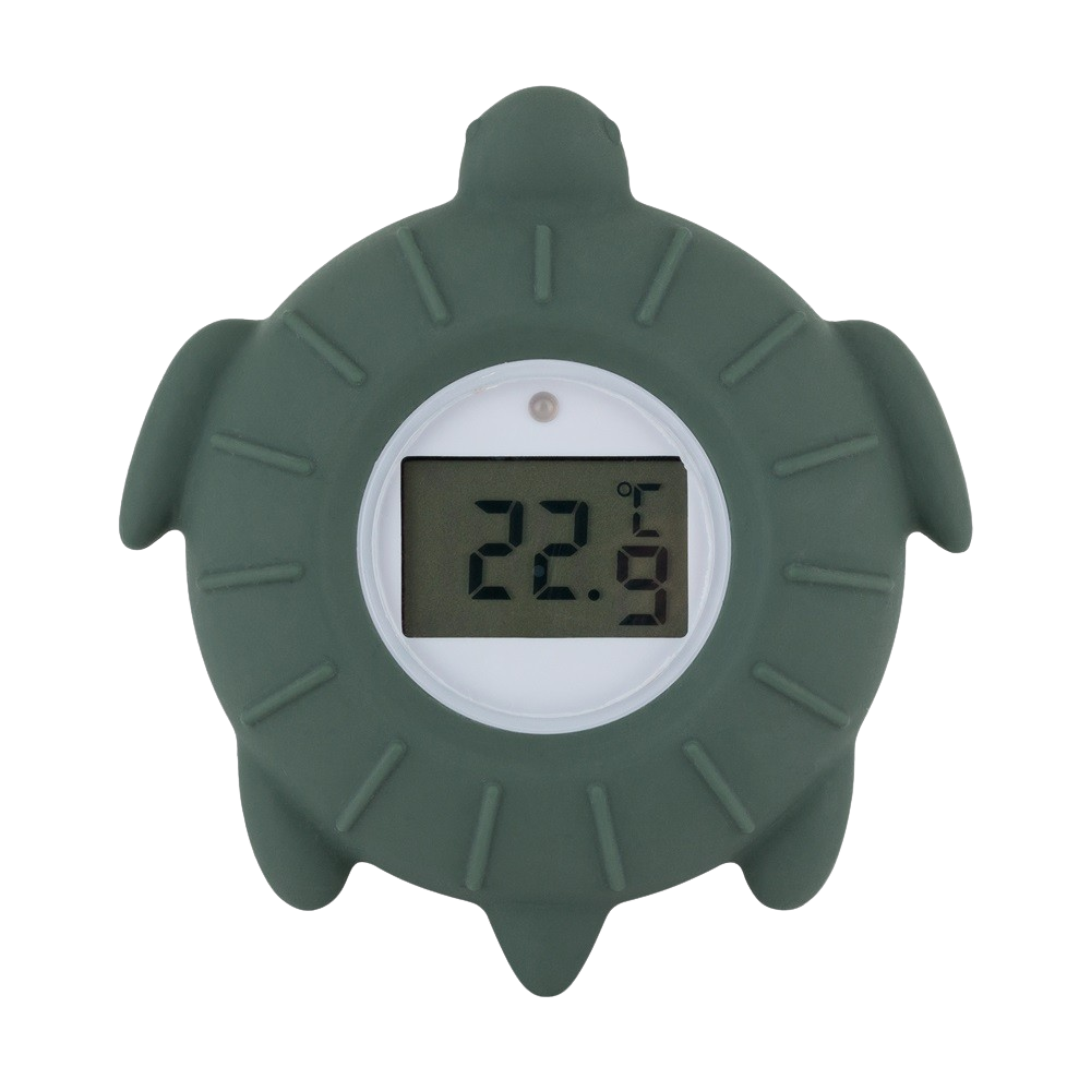 Fotografie PETITE&MARS Teploměr silikonový digitální Turtle Terry Misty Green 0m+