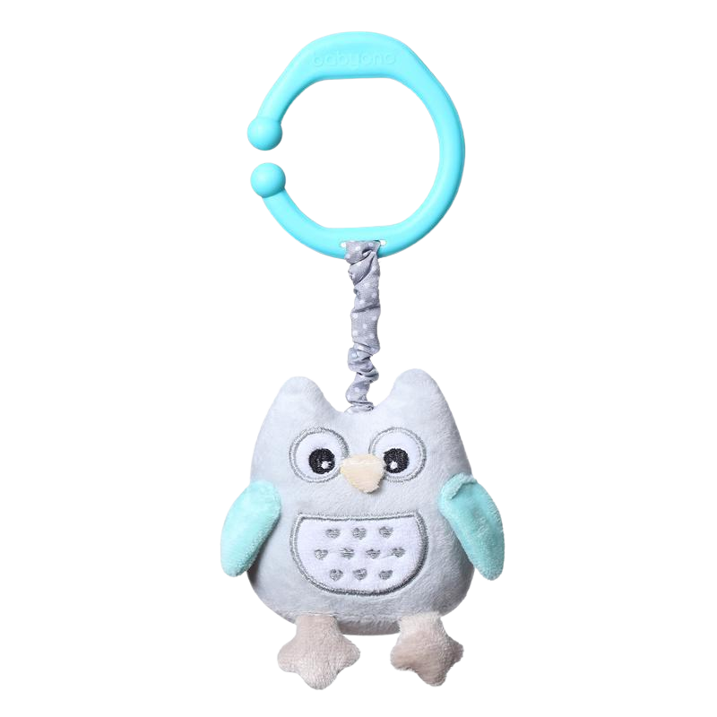 BABYONO Hračka vibrační na C kroužku sova Sofia modrá