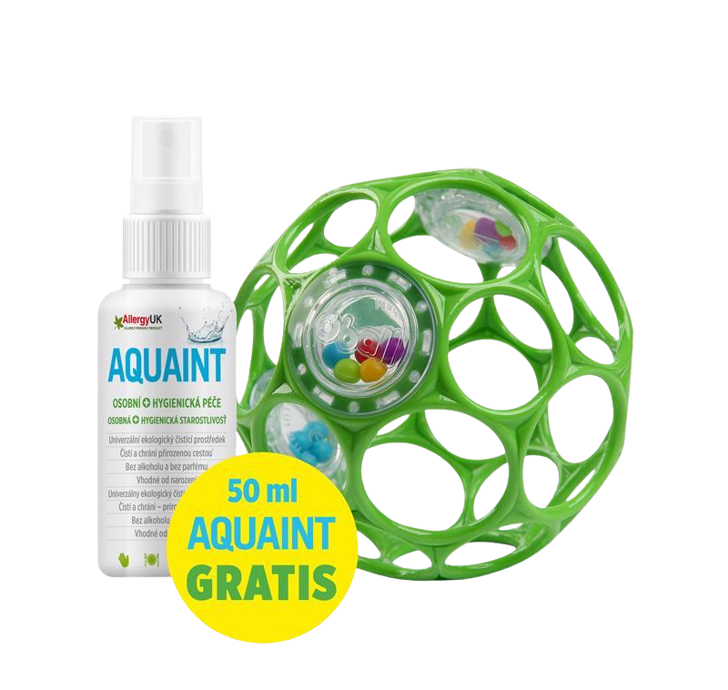 OBALL Hračka RATTLE 10 cm 0m+ seafoam + 50 ml Aquaint