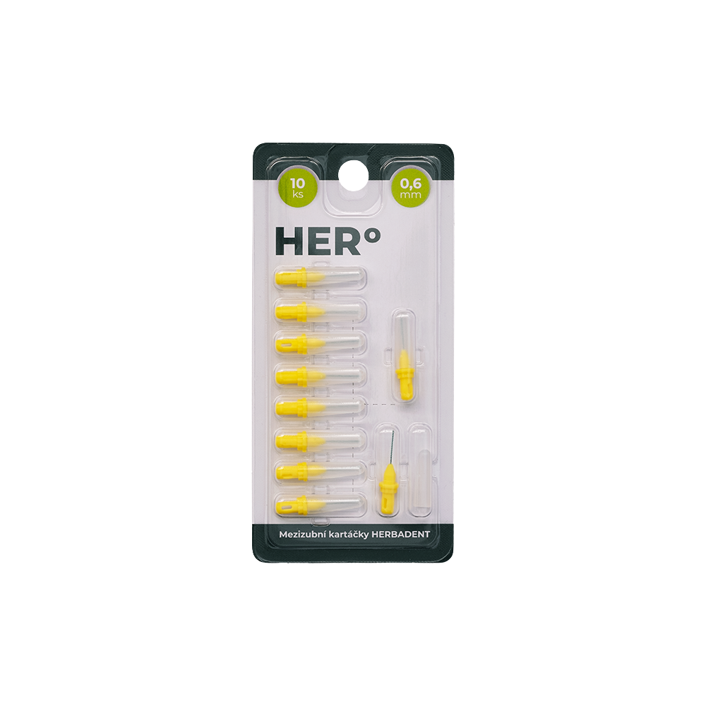 Fotografie HERBADENT HERo doplňkové balení mezizubních kartáčků 0,6 mm, 10 ks