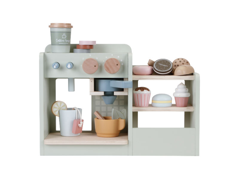 Fotografie LITTLE DUTCH Kávovar dřevěný velký s příslušenstvím