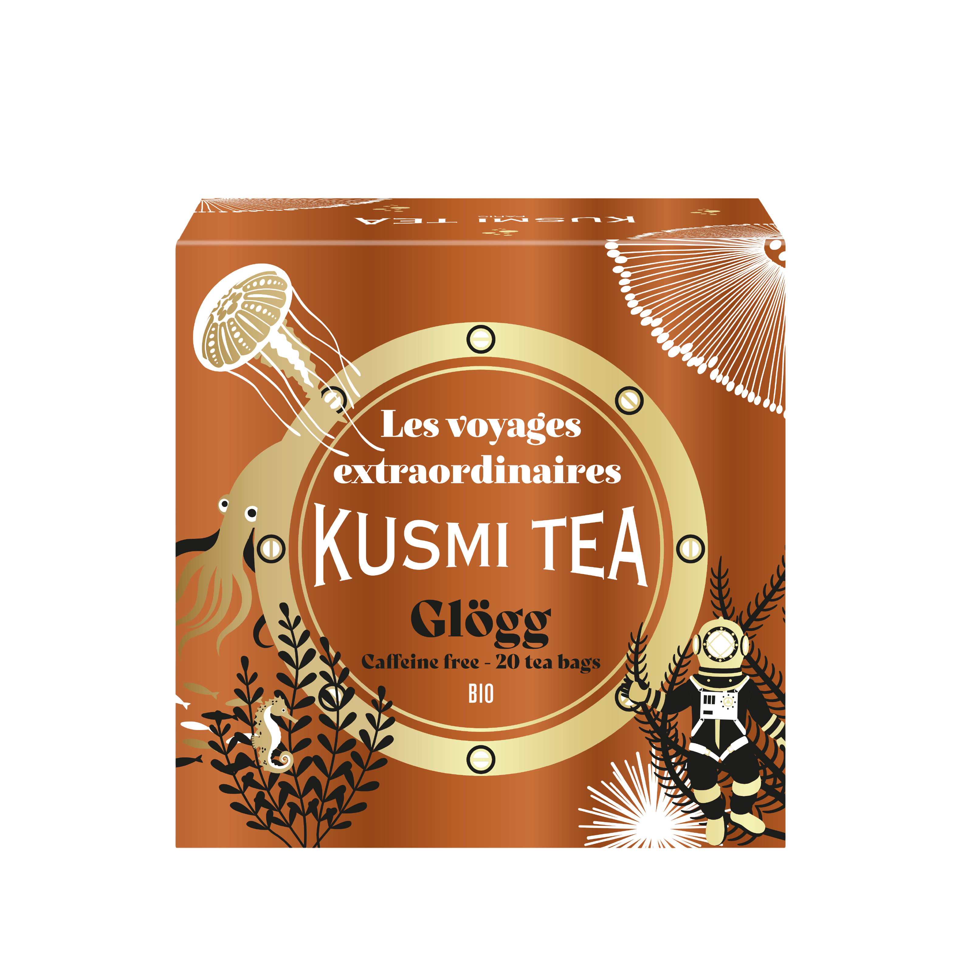 Fotografie KUSMI TEA Porcovaný ovocný vánoční čaj Glögg Bio 20 sáčků