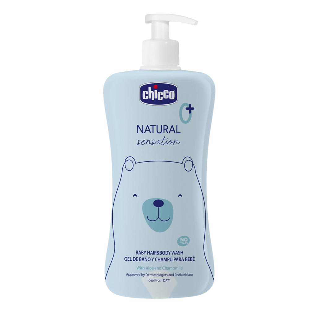 Chicco Natural Sensation Šampon na vlasy a tělo s aloe a heřmánkem 0m+, 500 ml