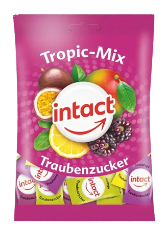 INTACT hroznový cukr s vit.C tropic mix 75 g