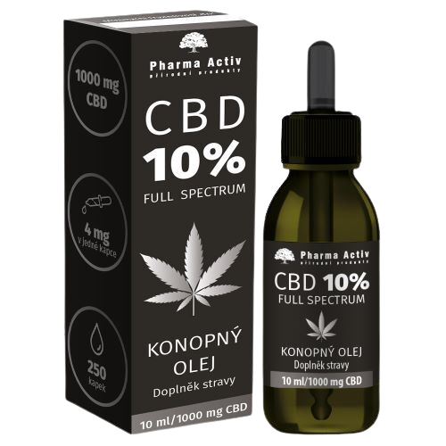 Fotografie PHARMA ACTIV CBD 10% Konopný olej 1000mg 10 ml