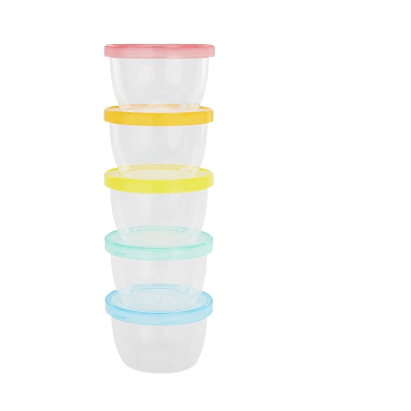 Badabulle Misky s viečkami Maxi fun colors 250ml sada 5 ks