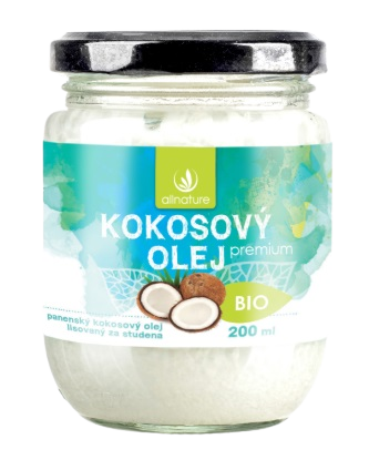 Allnature Kokosový olej panenský BIO olej v BIO kvalite 200 ml