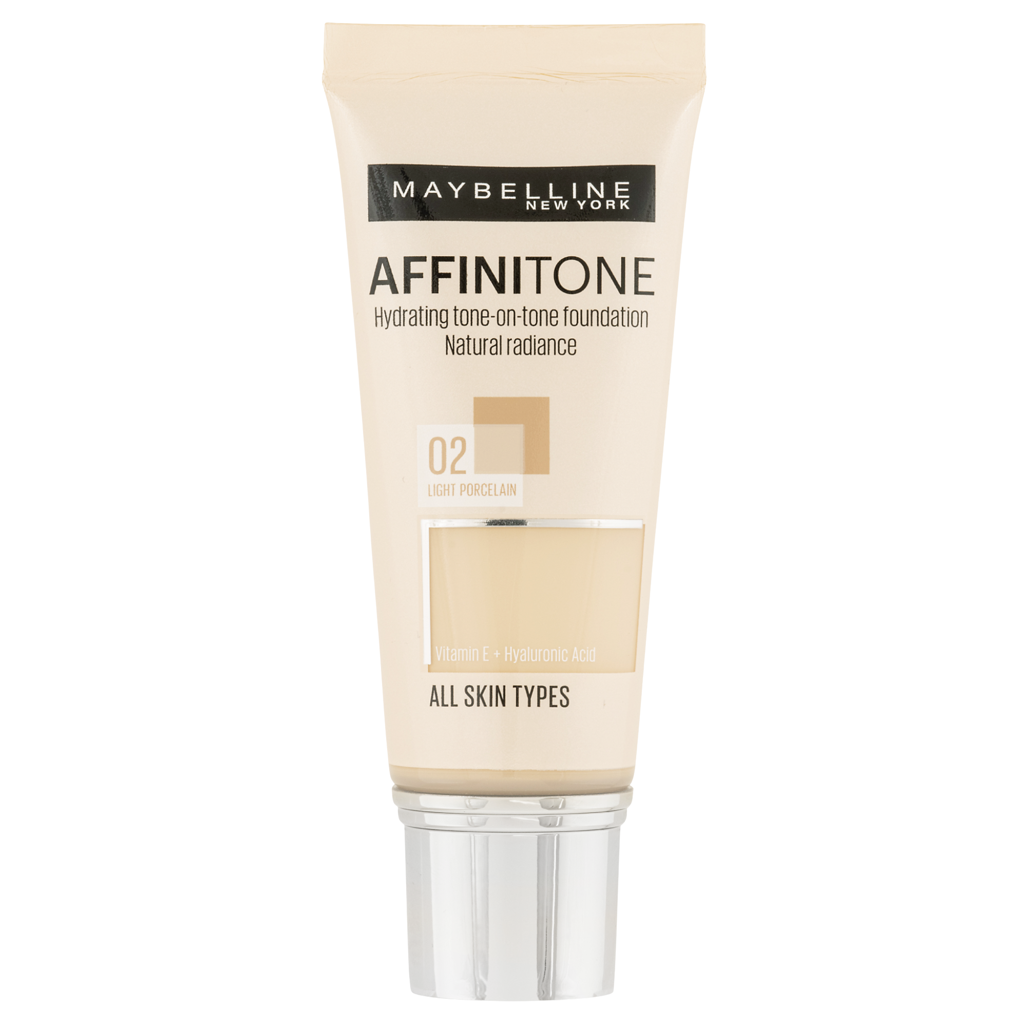 Maybelline New York Affinitone make-up odstín 02 Light Porcelain 30 ml