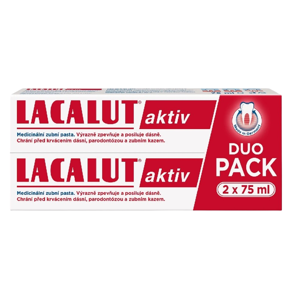 Lacalut Aktiv duopack, zubní pasta 2 x 75 ml