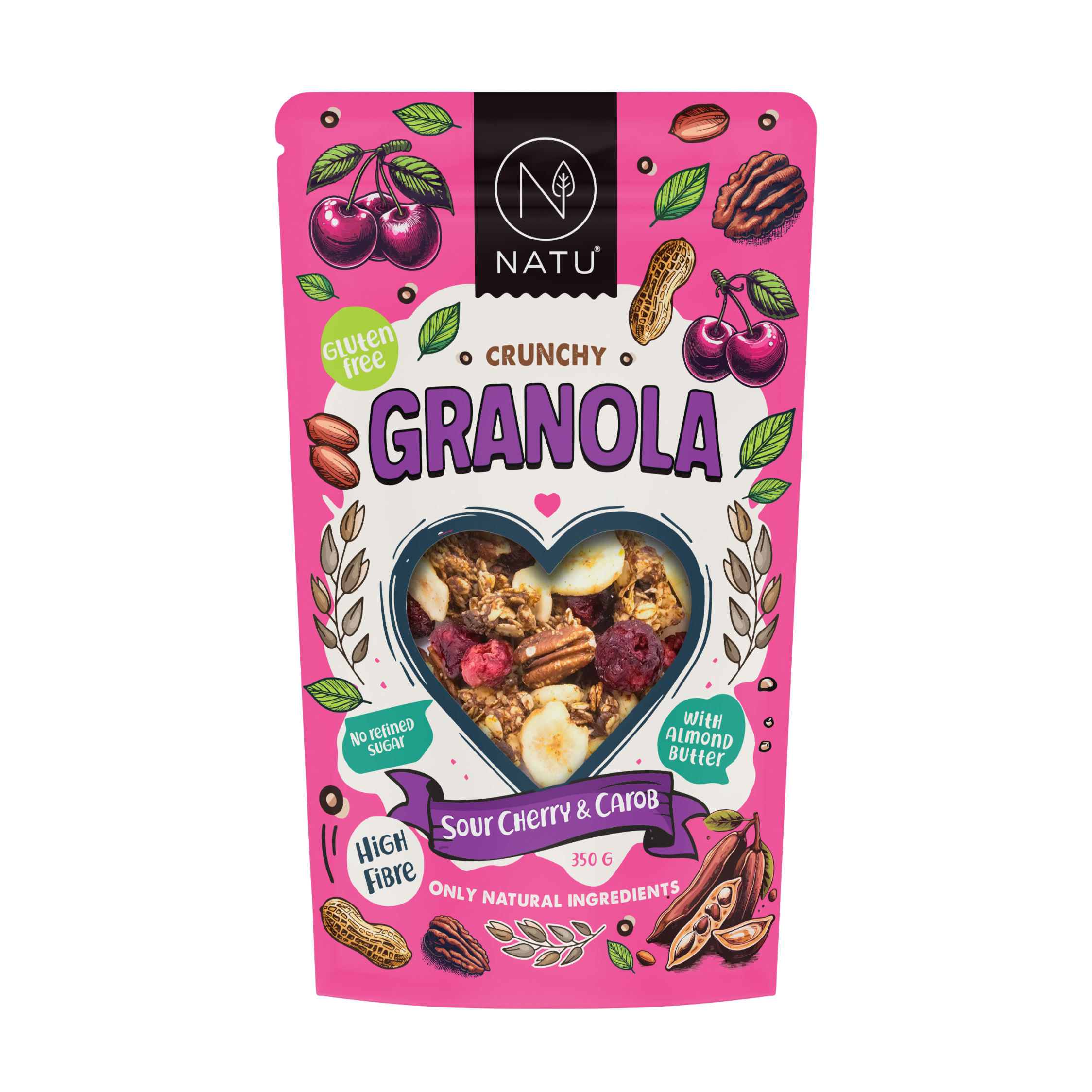 NATU Granola Višeň a karob 350 g
