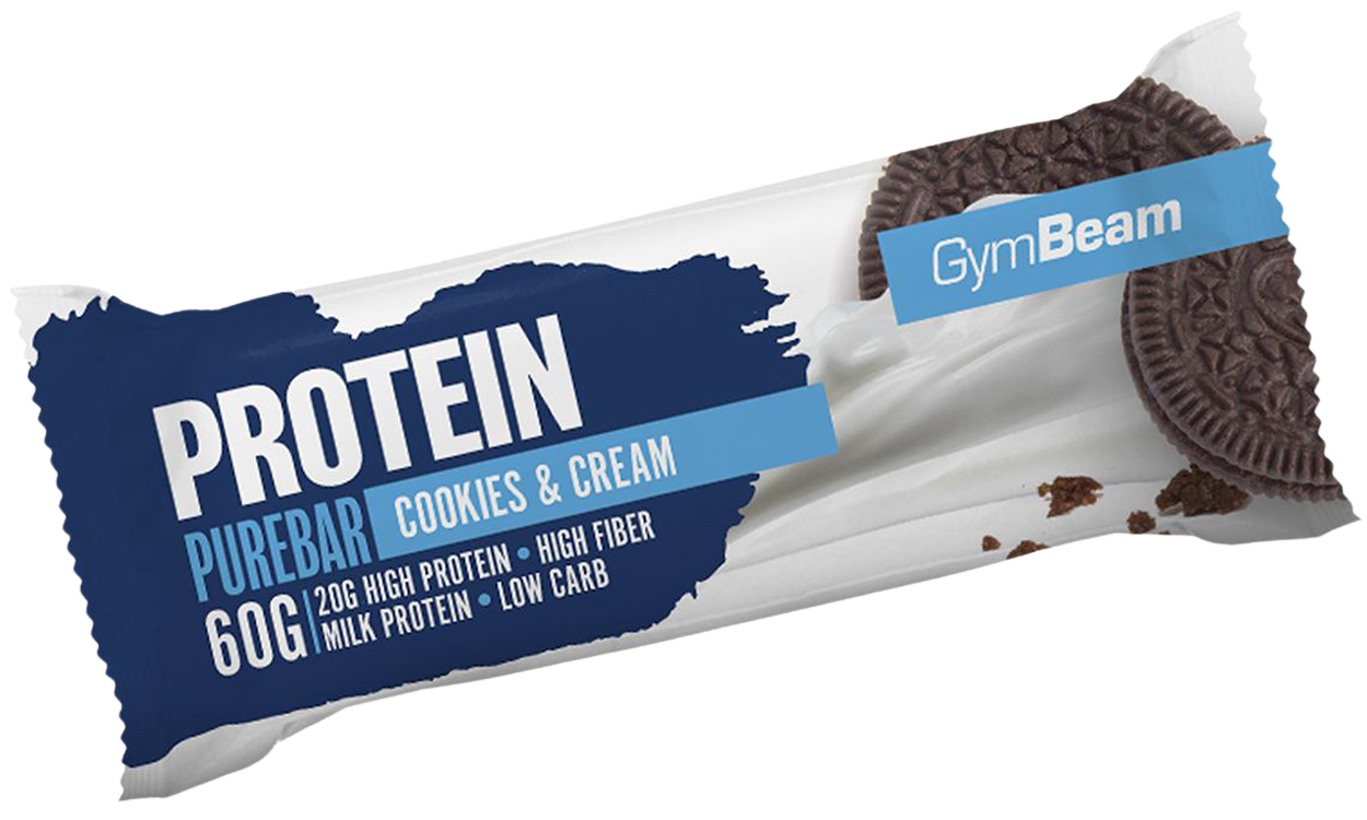 GYMBEAM Protein PureBar box cookies&cream 12×60g 12 x 60 g
