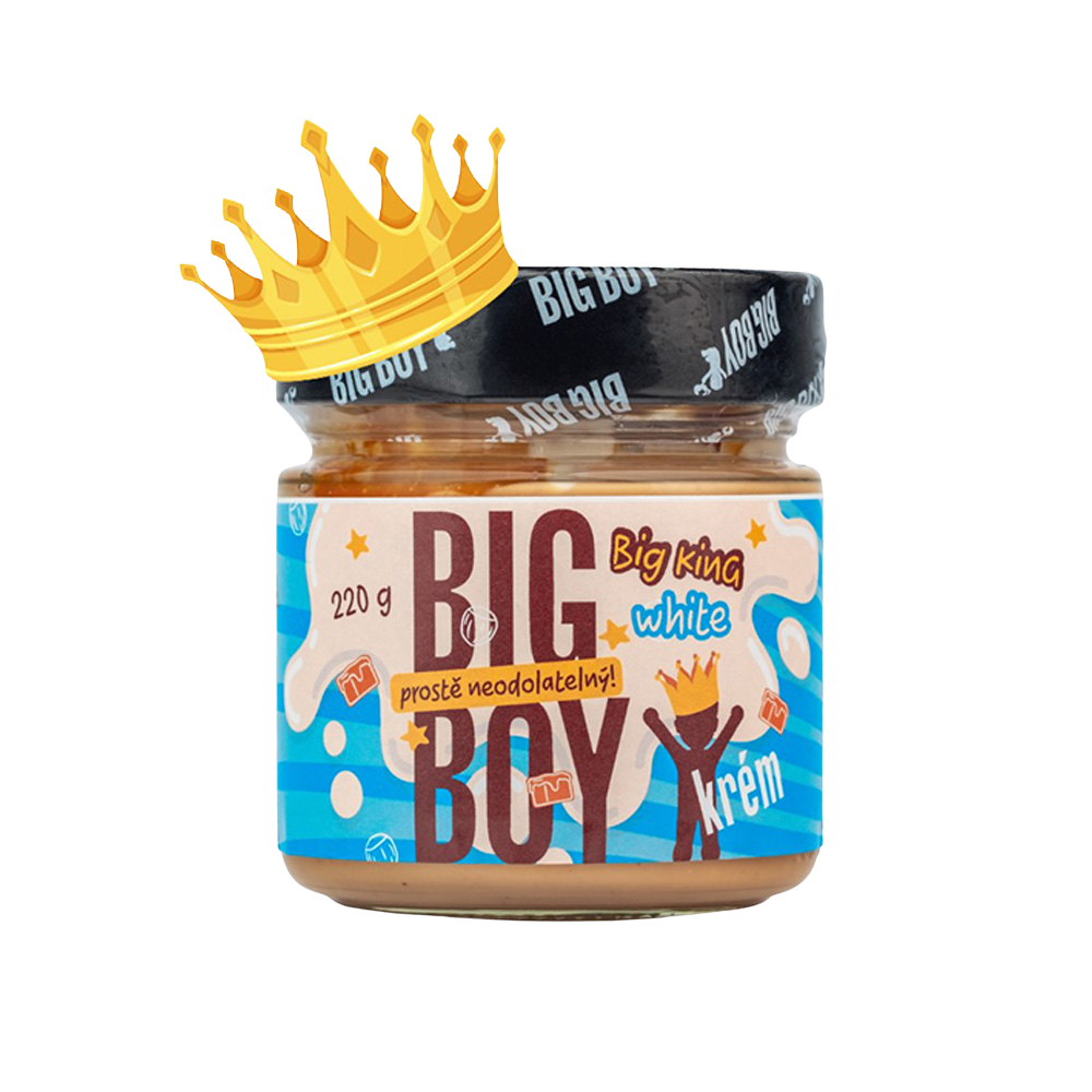 Fotografie BIG BOY Big King White - Krém s lískovými ořechy a mlékem 220 g