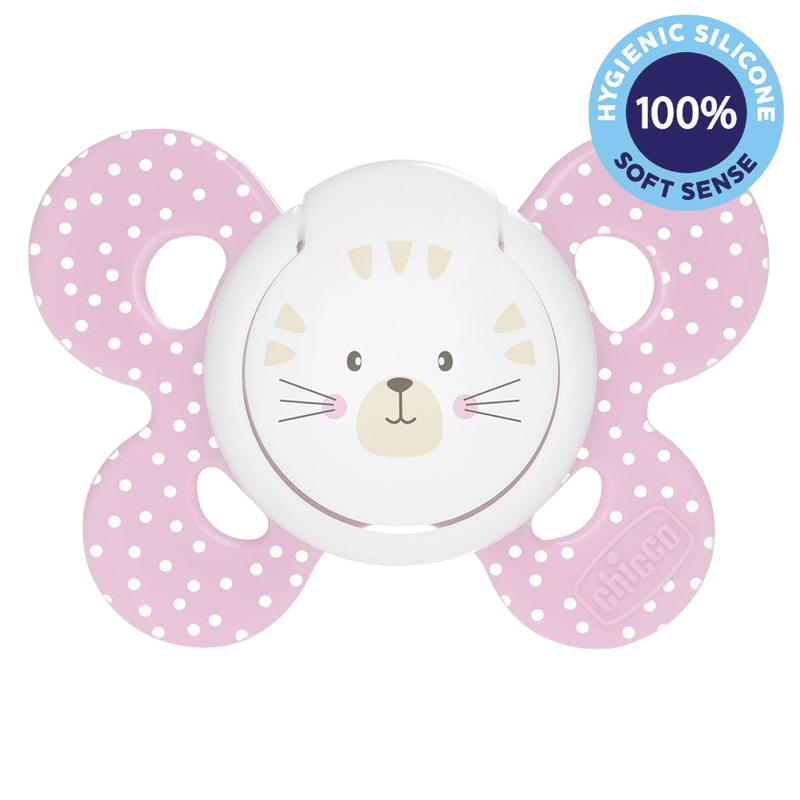 CHICCO Dudlík Physio Comfort silikonový 6-16m dívka - kočka