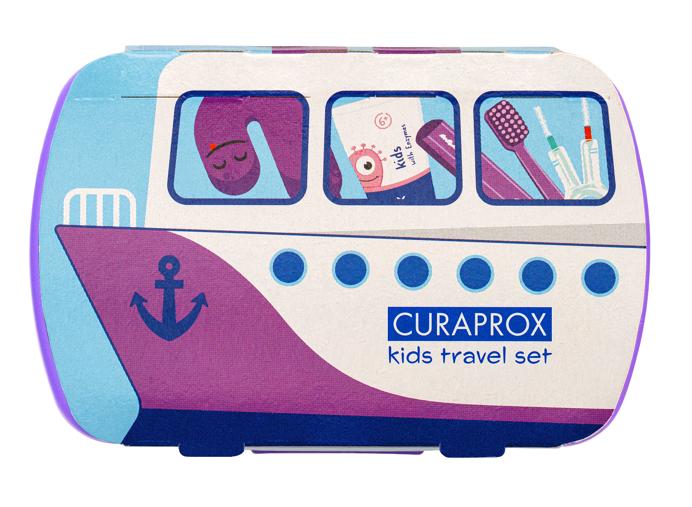 CURAPROX Travel set KIDS fialový