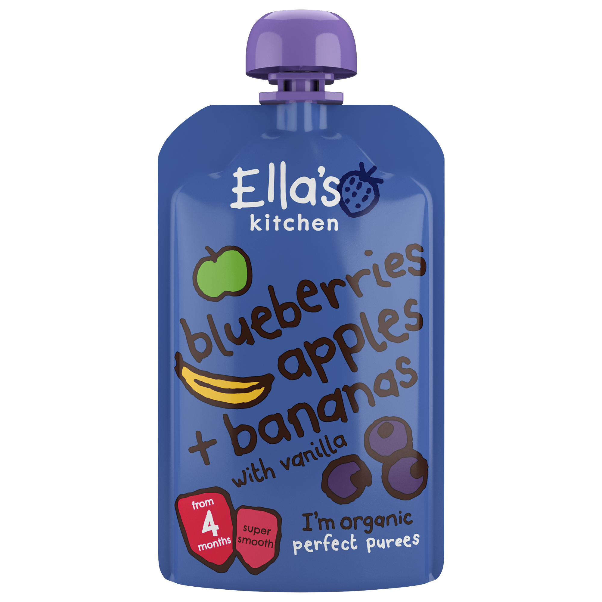 Fotografie Ella's Kitchen BIO Jablko, borůvka a banán 120 g