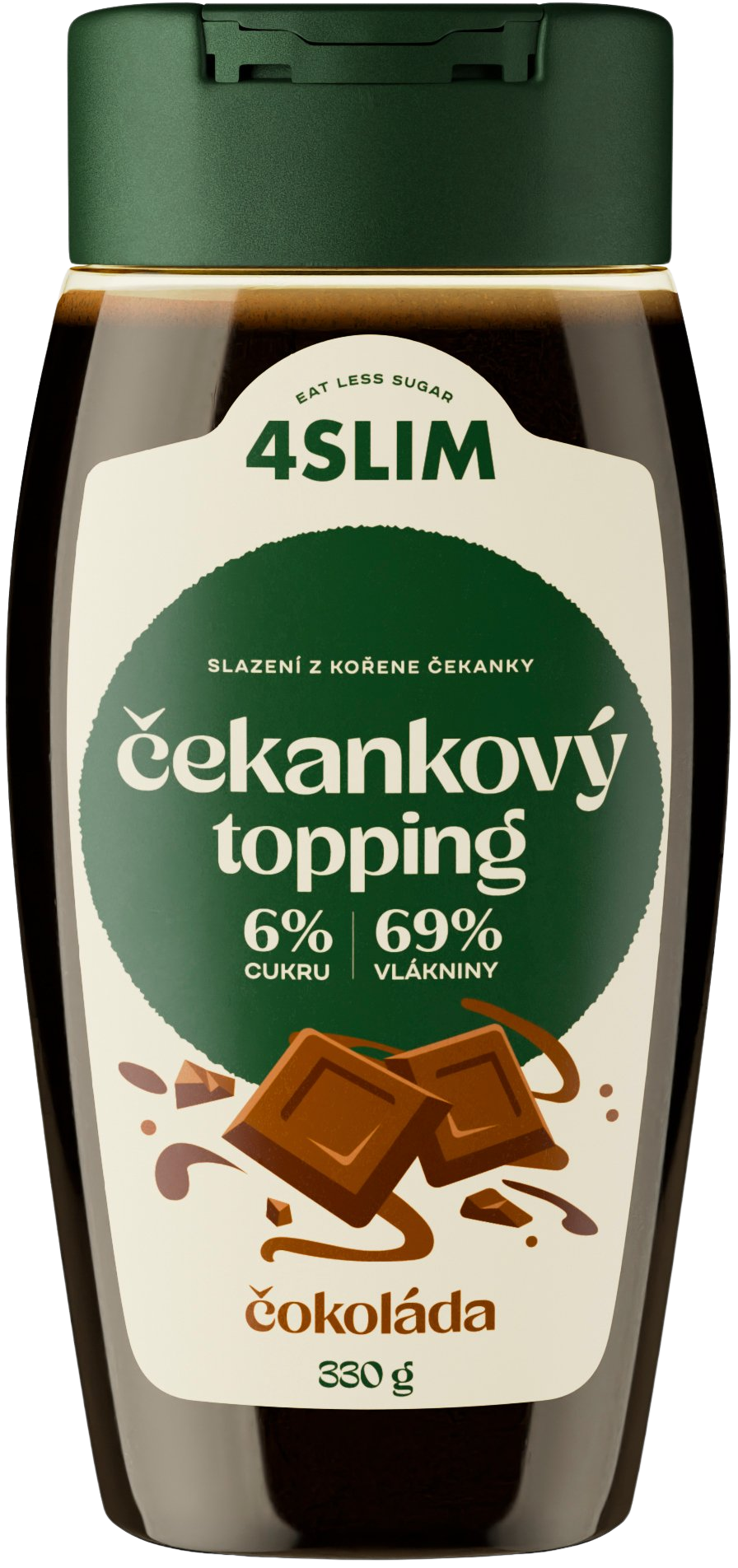 4Slim Čekankový topping příchuť čokoláda 330 g