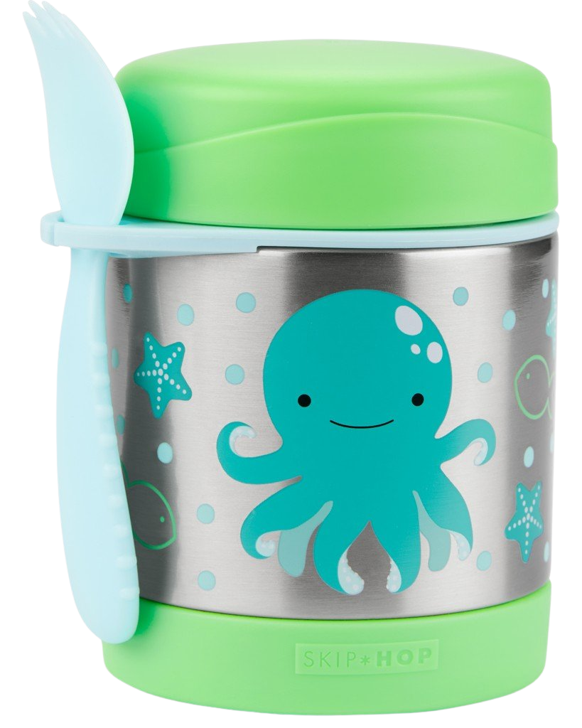 SKIP HOP Zoo Termoska na jídlo se lžičko/vidličkou Chobotnice, 3+ 325 ml