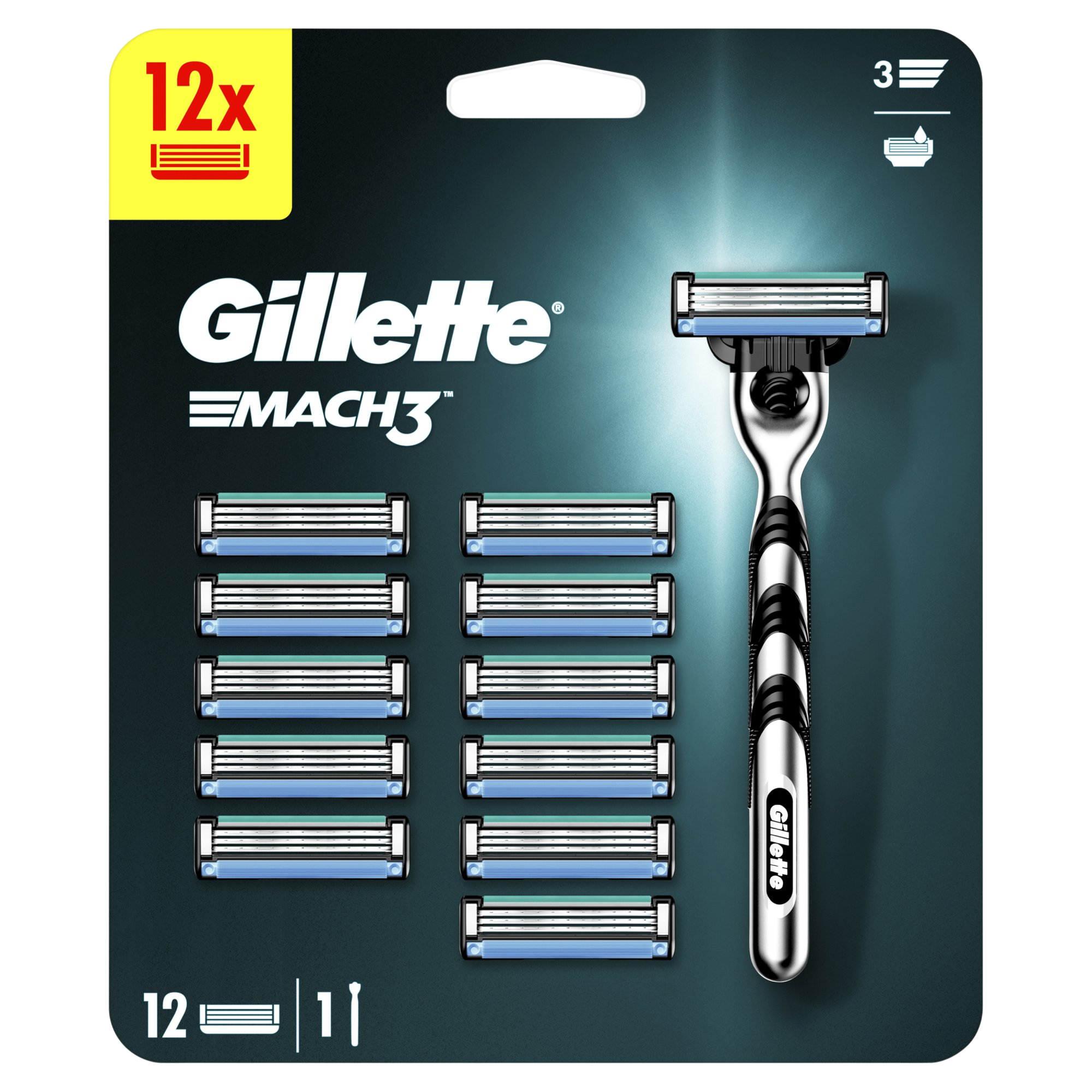 GILLETTE Mach3 Strojček + 12 Náhradných hlavíc Special pack kúpite na Pilulka.sk