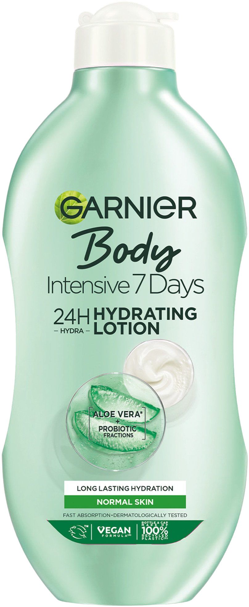 GARNIER Body Intensive 7 Days hydratačné telové mlieko s výťažkom z aloe vera na normálnu pokožku, 400 ml