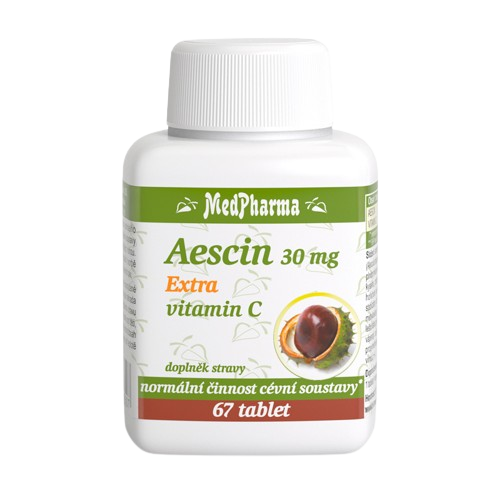 MedPharma Aescin 30 mg Extra vitamin C tablety na normálnu funkciu srdca a ciev 67 tbl