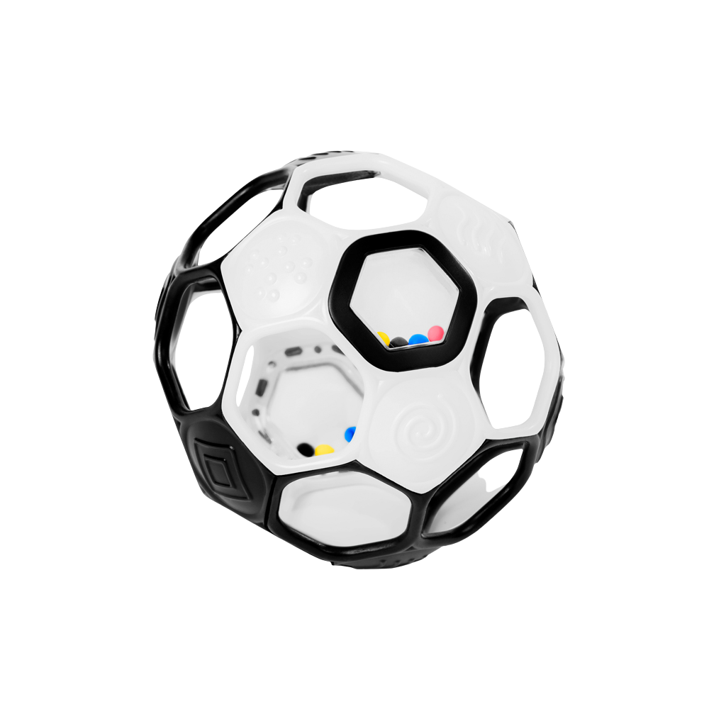 OBALL Hračka RATTLE GOALS™ 10 cm Black & White 0m+