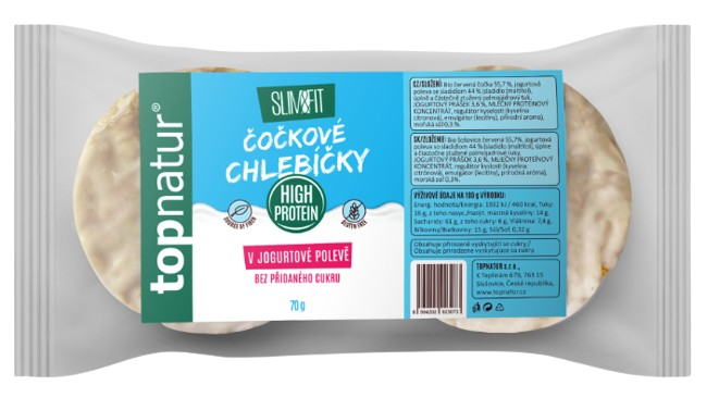 TOPNATUR SLIM&FIT čočkový chlebíček v nízkosacharidové jogurtové polevě