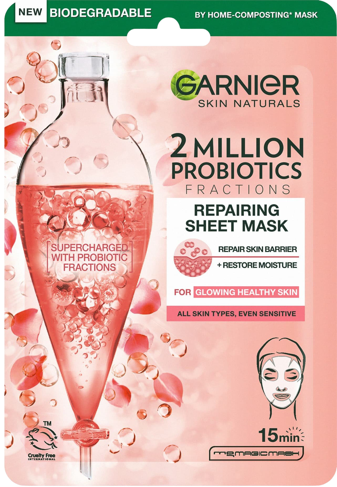 GARNIER Skin Naturals textilná maska s probiotickými frakciami 22 g