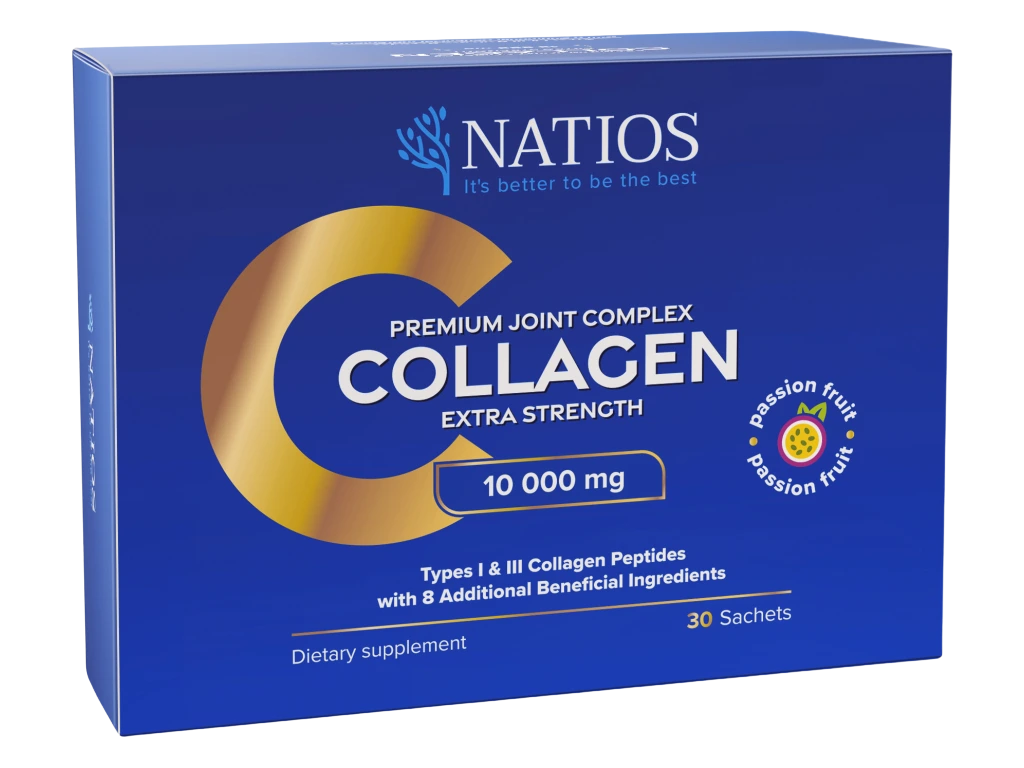 Fotografie NATIOS Collagen Premium Joint Complex, Komplex na klouby, 10 000 mg 30 sáčků