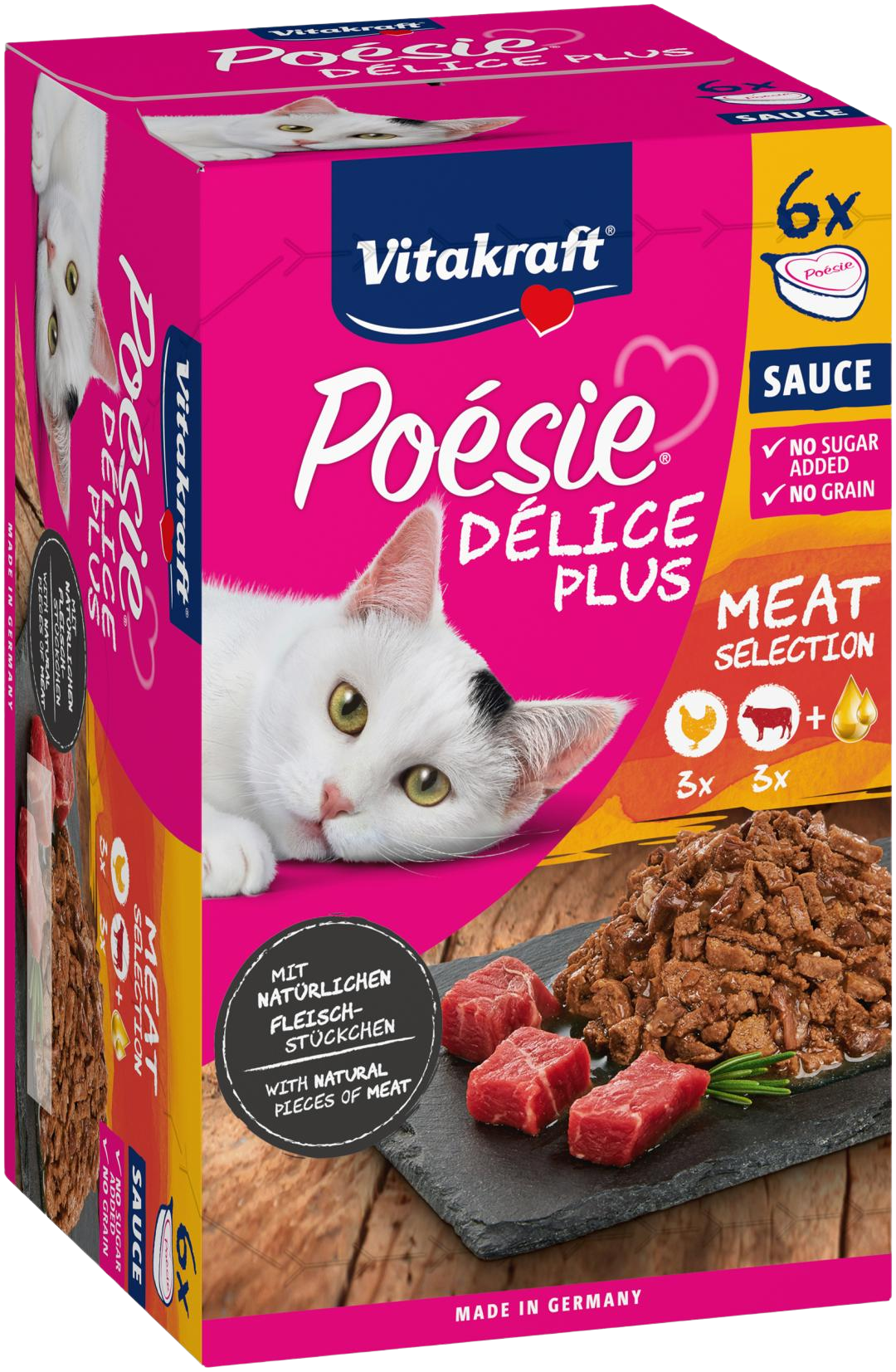 VITAKRAFT Poésie Délice Plus kuřecí+hovězí 6 x 85 g