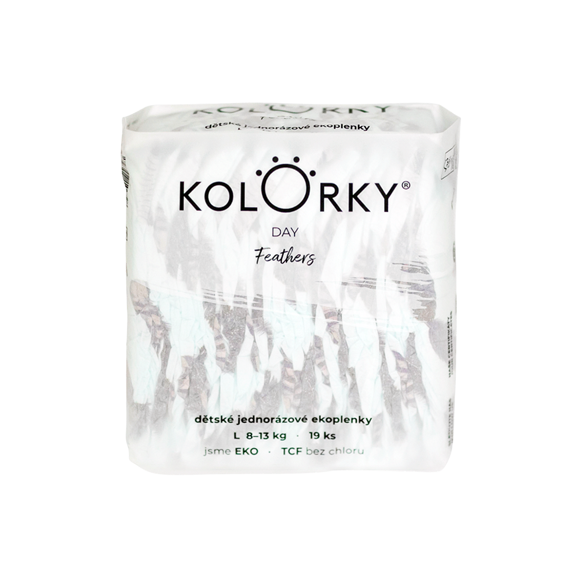 KOLORKY DAY Jednorazové EKO plienky perie L (8 -13 kg) 19 kusov