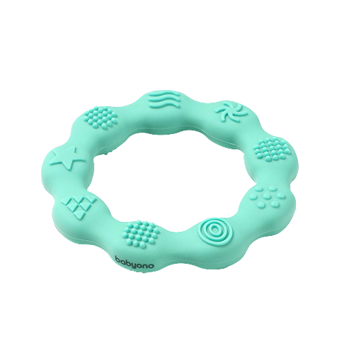BABYONO Kousátko silikonové Kroužek modré