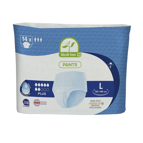 Fotografie MEDI-INN Inkontinenční kalhotky Plus 7 kapek, velikost L, 14 ks