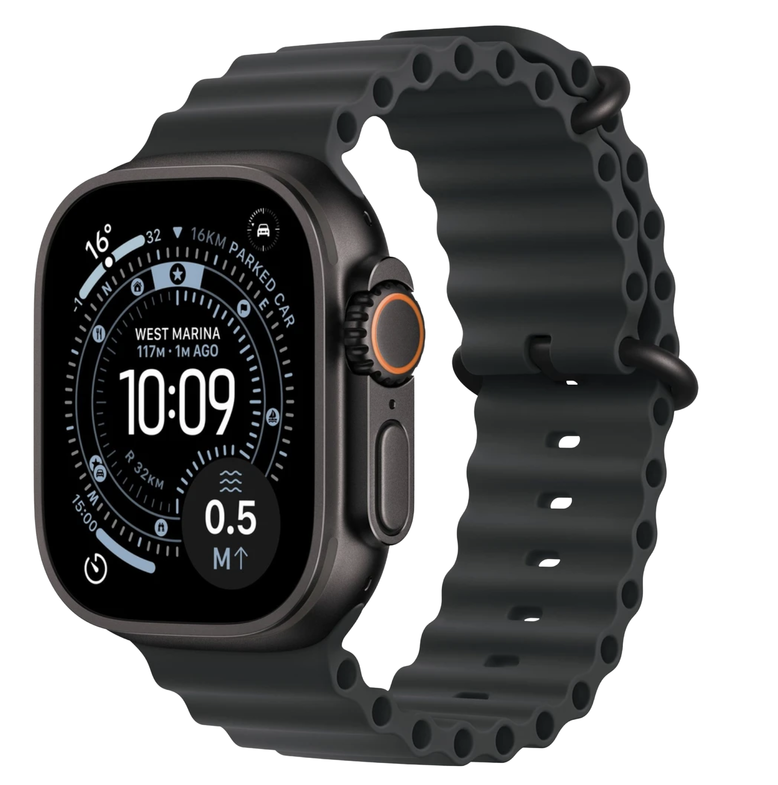 APPLE Watch Ultra 3 GPS + Cellular 49mm černý titan - černý oceánský řemínek