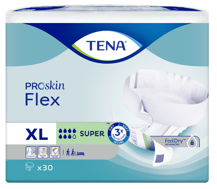 Fotografie TENA Flex Super Extra large Inkontinenční kalhotky 30 ks