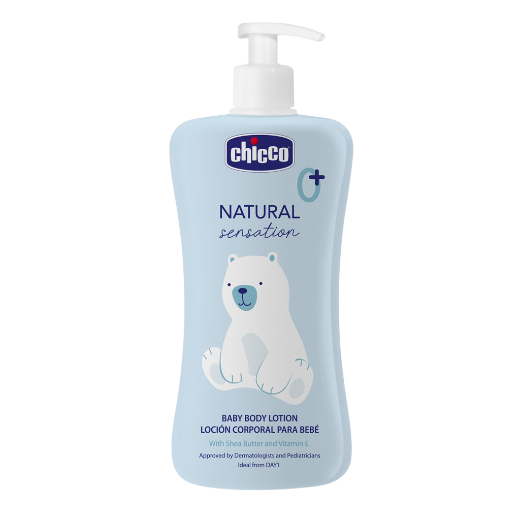 CHICCO Tělové mléko Natural Sensation s bambuckým máslem a vitaminem E, 0m+, 500 ml