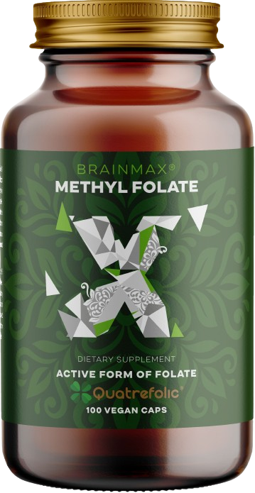 BRAINMAX Methyl Folate, Kyselina listová v aktivní formě, 400 mcg 100 kapslí
