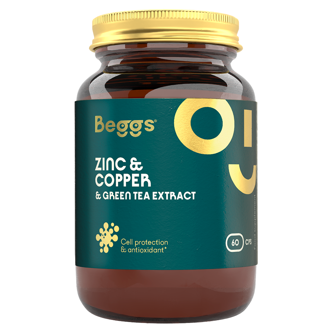 BEGGS Zinc + Copper + Green tea extract 60 kapslí