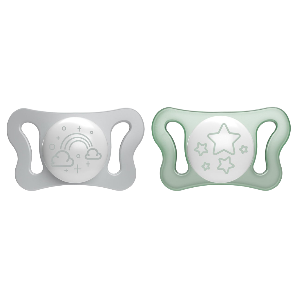 CHICCO Dudlík Physio Micro silikonový 0-2m noční 2 ks