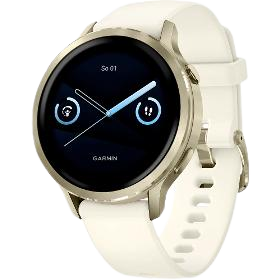 GARMIN Venu 4 se zlatým silikonovým řemínkem 41 mm